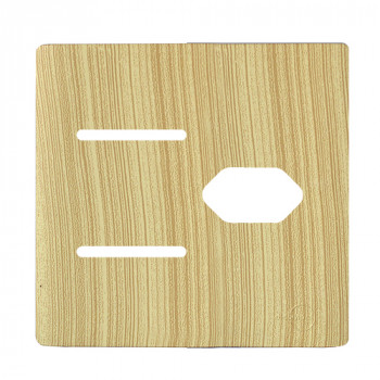 Placa p/ 2 Interruptores + Tomada 4x4 - Novara Maple